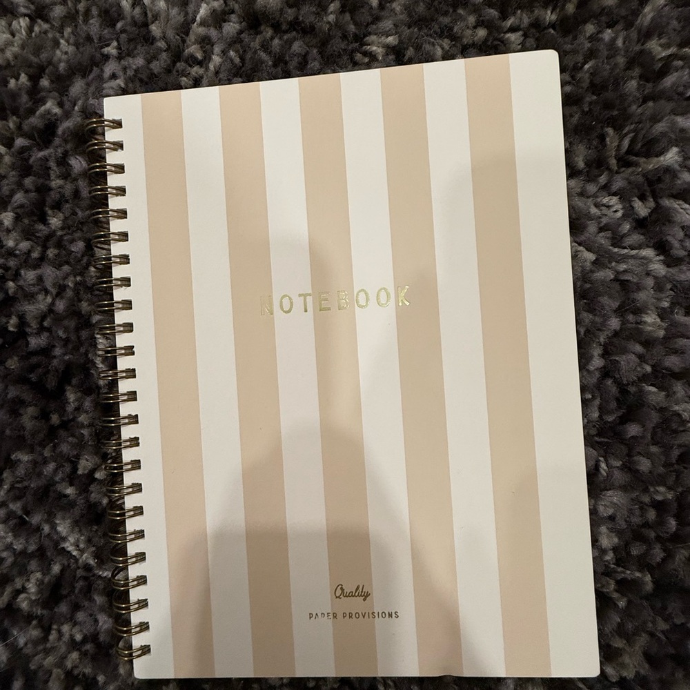 Tan and White Striped Notebook